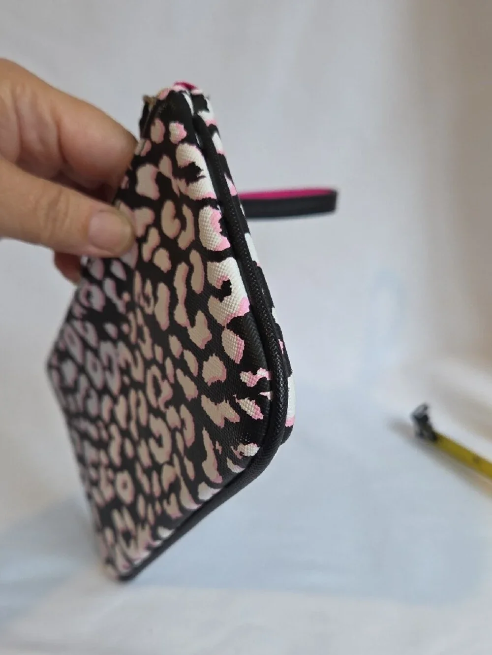Victoria's Secret Black, Pink & White Leopard Print Wristlet Clutch